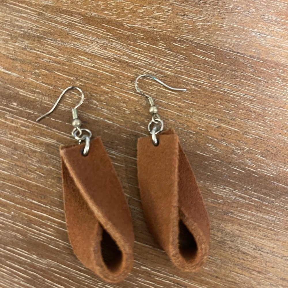 Leather Twist Earrings